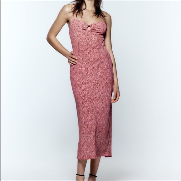 Zara Animal Print Maxi Dress Size S - Picture 1 of 16